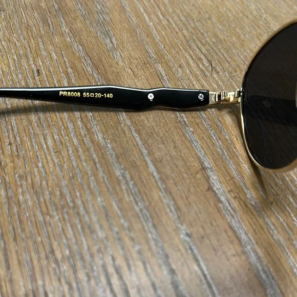 Prada Gold and Black Round Sunglasses - Picture 6 of 7